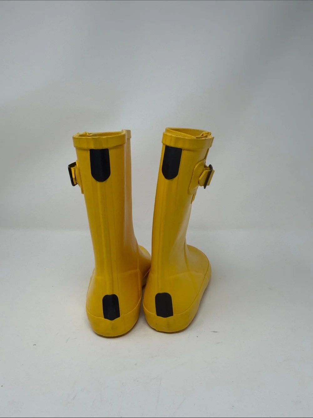 Hunter Kids Yellow Waterproof Rain Boots with Side Buckle